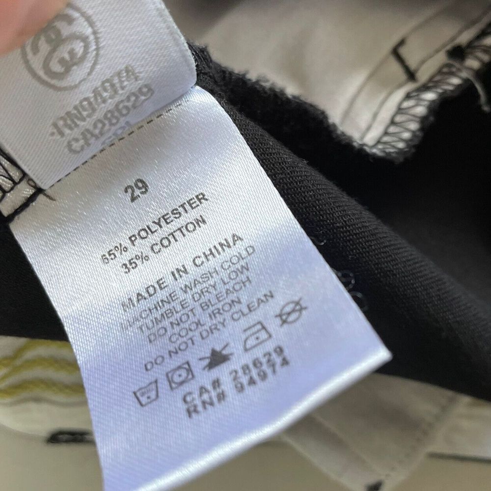STUSSY Womens Black Flat Front Cropped Pants Wide-Leg Sz 29 - Picture 7 of 7